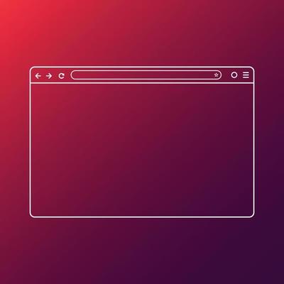 Mockup of web window in simple linear design vector graphic