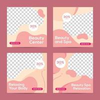 promoción de diseño de plantilla de publicación de redes sociales de belleza y spa vector