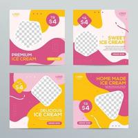 Ice cream social media post template design promotion vector