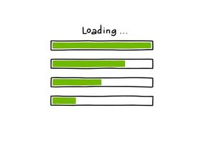 Loading bar doodle element. Hand drawn vector