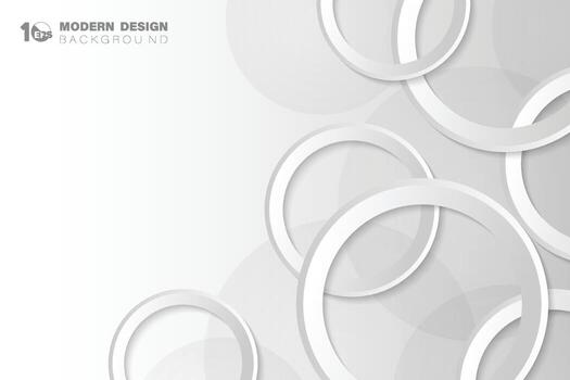 Abstract gradient white and gray circle technology shape tech design artwork background. llustration vector eps10
