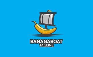 Illustration vector logo template of banana boat