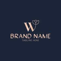Initial letter W luxury vector logo template. Fit for wedding business brand, fashion, jewelry, boutique, florist shop, floral and botanical. Vector illustration