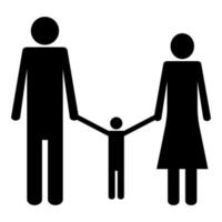 Family icon black color vector illustration image flat style