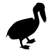 Silhouette pelican bird seabird waterbird black vector