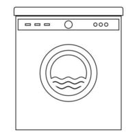 Washing machine the black color icon vector