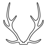 Antler Horn Concept trophy contour outline black vector