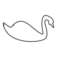 cisne ave aves acuáticas contorno contorno color negro vector