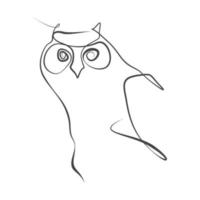 Lineart vector illustration of an owl