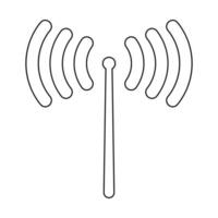 Radio signal contour outline line icon black color vector illustration image thin flat style