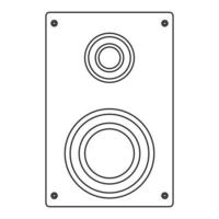 Loud speaker contour outline line icon black color vector illustration image thin flat style