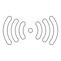 Radio signal the black color icon vector