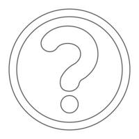 Question mark in a circle the black color icon vector