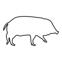 Wild boar Hog wart Swine Suidae Sus Tusker Scrofa vector