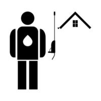 Power washing and gutter cleaning icon black color vector illustration image flat style