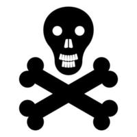 Skull and bones icon black color vector illustration image flat style