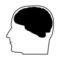 Head with the brain black black icon . vector