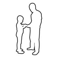 Man transmits thing to boy Father Male give book vector