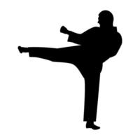 Karate man icon black color vector illustration image flat style