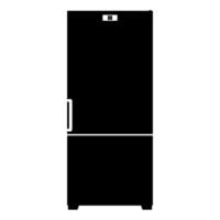 icono de refrigerador color negro vector ilustración imagen estilo plano