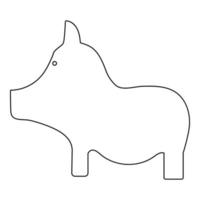 Pig the black color icon vector