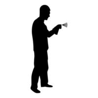 Silhouette man using water sprayed in up male vector