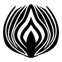 Silhouette onion cut in half part bulbs chopped vector