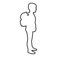 Schoolboy with backpack Pupil stand carrying on vector