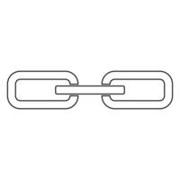 Chain link contour outline line icon black color vector illustration image thin flat style