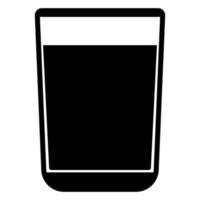 Glass with fluid the black color black icon . vector