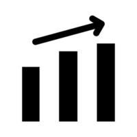 Growth chart the black color black icon . vector