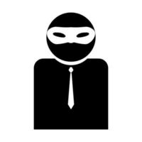The man incognito in a mask the black color black icon . vector