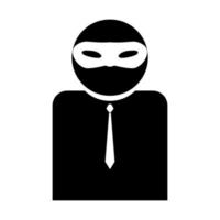 The man incognito in a mask the black color black icon . vector