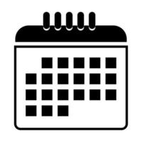 The calendar black color black icon . vector