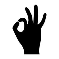 The sign perfectly shows the hand black icon . vector