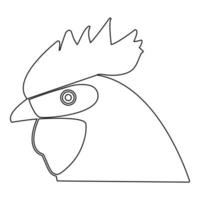 Rooster head the black color icon vector