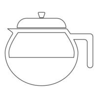 Teapot the black color icon vector