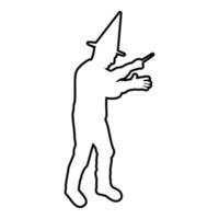 Wizard holds magic wand trick Waving Sorcery vector