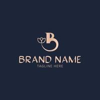 Initial letter B beauty luxury vector logo template. Fit for wedding business brand, fashion, jewelry, boutique, florist shop, floral and botanical. Vector illustration