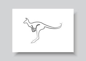 Line art of kangaroo. Abstract hand drawn vector illustration. Abstract Plant Art design for print, home decor, cover, wallpaper, Minimal and natural wall art posters