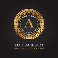 Letter a luxury golden vector logo template