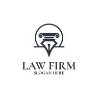 Vector logo template of law firm with pen