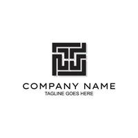 Minimalist initial letters TW monogram vector logo template