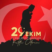 29 Ekim Cumhuriyet Bayram Kutlu Olsun. October 29 Turkey Republic Day. vector