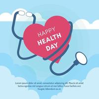 World Health Day concept. 7 April social media poster design. Healthy planet. Eps10 vector illustration.