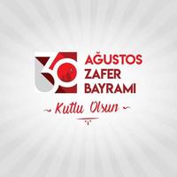 30 agustos zafer bayrami kutlu olsun. 30 de agosto celebración de la victoria y el día nacional en turquía. vector