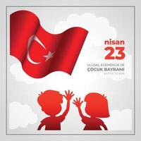 23 nisan ulusal egemenlik ve cocuk bayrami. 23 de abril día de la soberanía nacional y del niño. ilustración vectorial eps10. vector