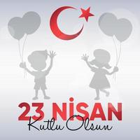 23 Nisan Ulusal Egemenlik ve Cocuk Bayrami. April 23 National Sovereignty and Children's Day. Eps10 vector illustration.