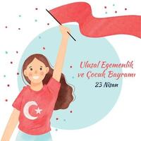 23 Nisan Ulusal Egemenlik ve Cocuk Bayrami. April 23 National Sovereignty and Children's Day. Eps10 vector illustration.