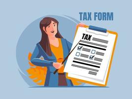 Filling out tax forms or tax documents vector